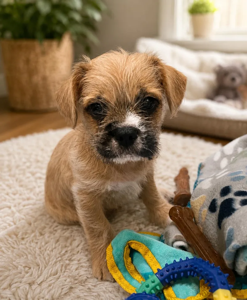 A baby medium-sized female French Bulldog dog named Athena for adoption in Orange, CA