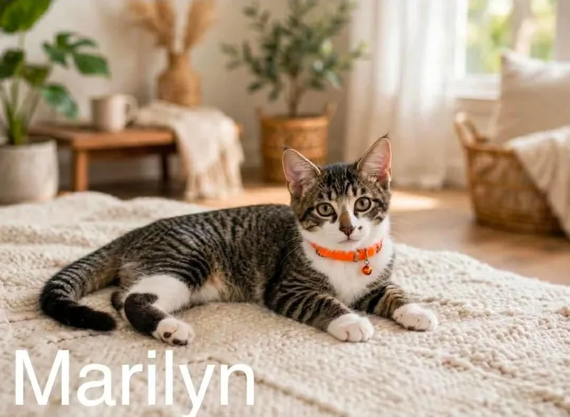 A baby small-sized female Domestic Short Hair cat named Marilyn for adoption in Randolph, AL