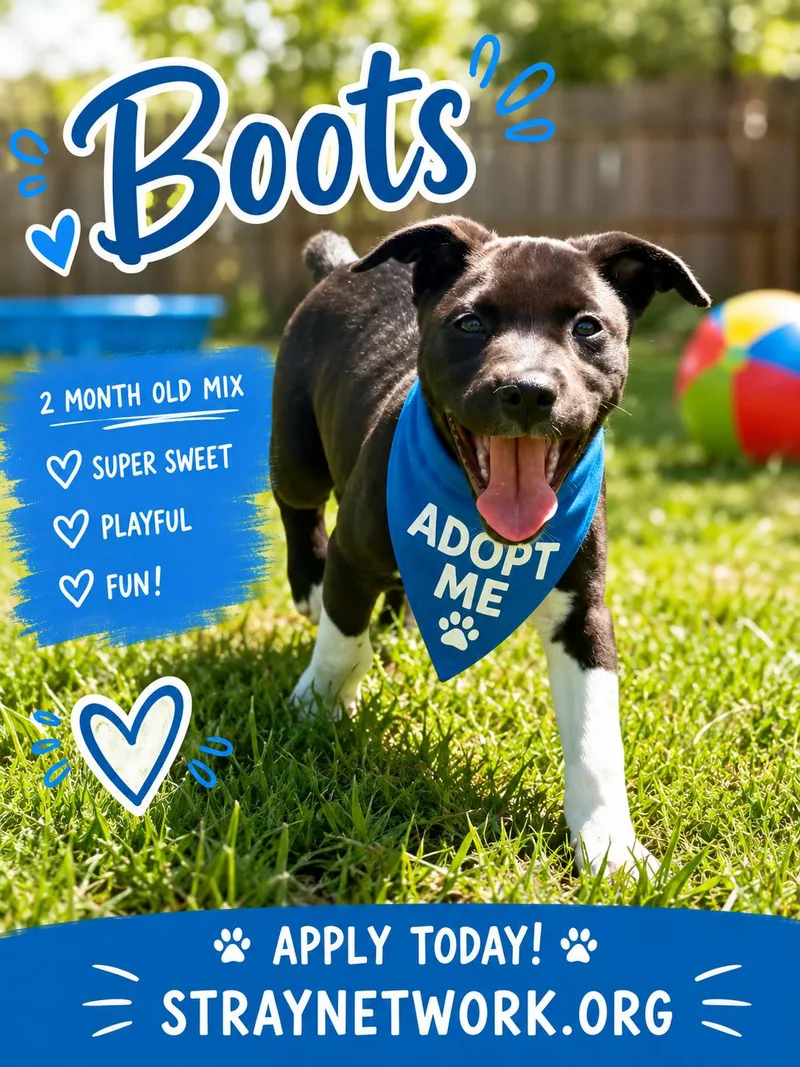 A baby medium-sized male Black Labrador Retriever dog named Boots for adoption in Hatfield, PA