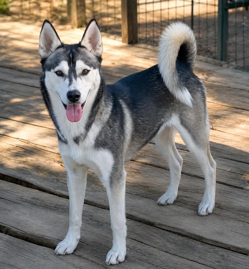 A young medium-sized male Siberian Husky dog named Zorro for adoption in Aquilla, TX