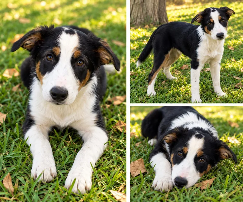 A baby medium-sized male Australian Shepherd dog named Tony for adoption in Kiln, MS
