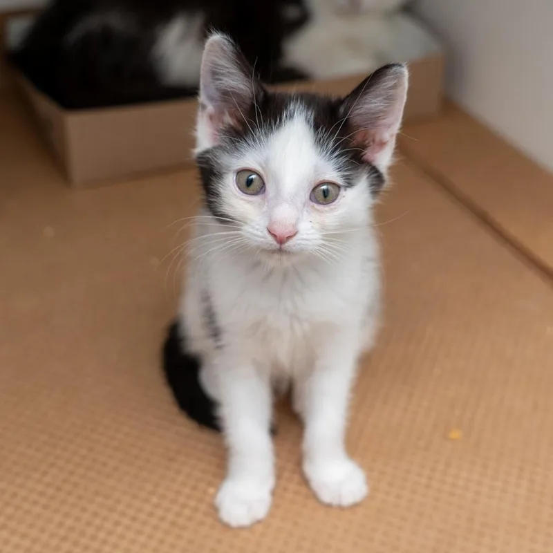 A baby small-sized female White Domestic Short Hair cat named Georgie for adoption in New York, NY