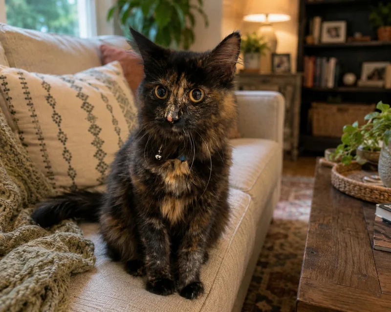 A young medium-sized female Tortoiseshell Domestic Medium Hair cat named Selena for adoption in Ashland, KY