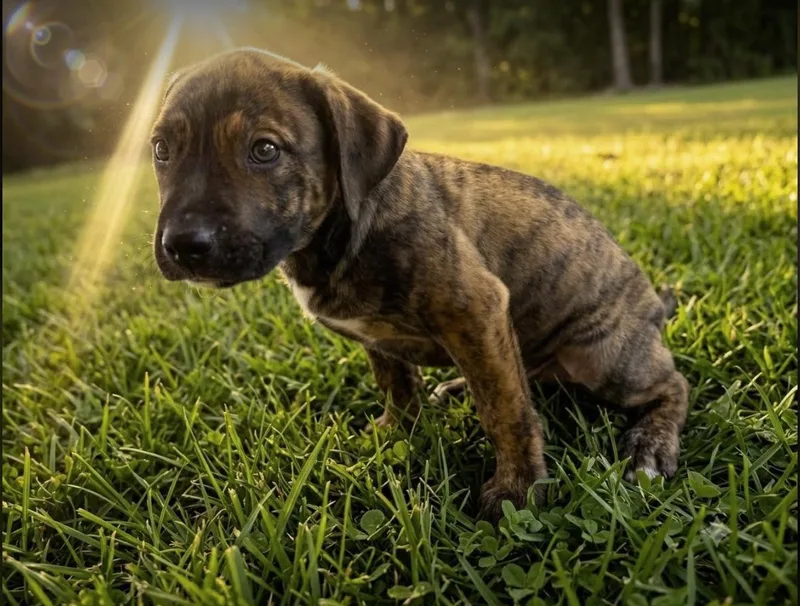 A baby medium-sized male Brindle Boxer dog named Chester for adoption in Pleasant Valley, NY