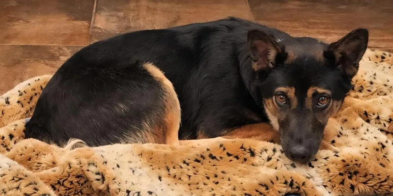 A young medium-sized female Australian Shepherd dog named Sweetie for adoption in Cottonwood, AZ