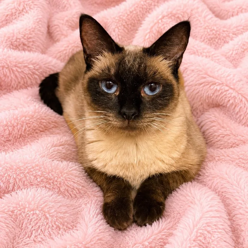 A young medium-sized female Chocolate Point Siamese cat named Sweet Chocolate Point for adoption in Glendora, CA