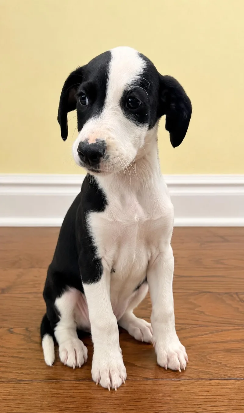 A baby medium-sized female Black Labrador Retriever dog named Ruelle for adoption in Pleasant Valley, NY