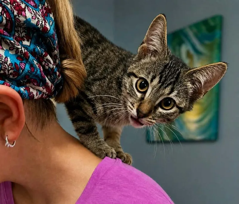 A baby small-sized male American Shorthair cat named Riff Rafferty for adoption in El Dorado, AR