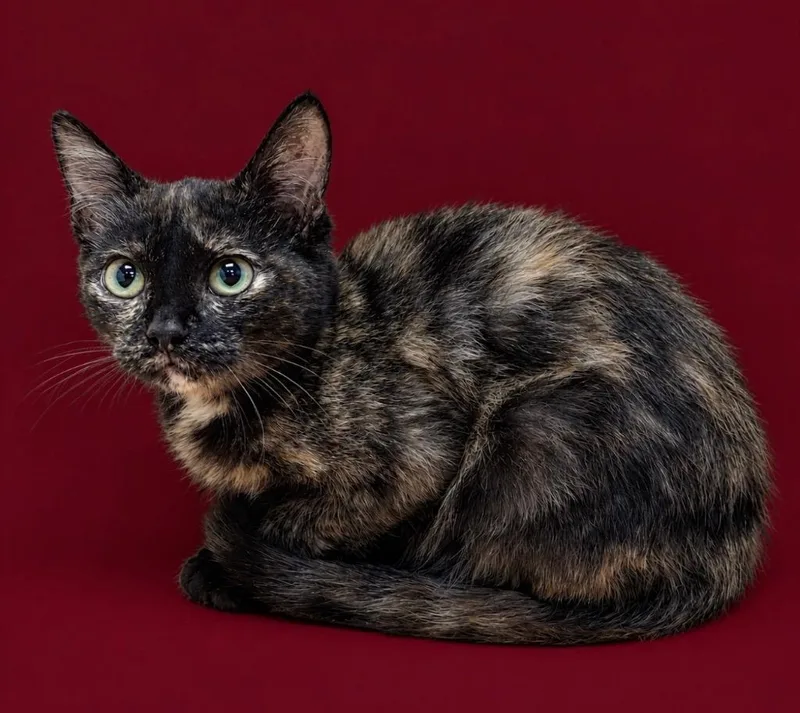 A baby medium-sized female Domestic Short Hair cat named Ruby for adoption in Little Rock, AR