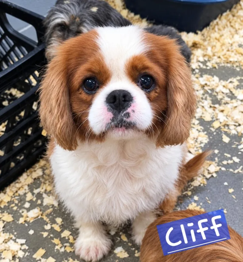 A young small-sized male Cavalier King Charles Spaniel dog named Cliff for adoption in Wheelersburg, OH