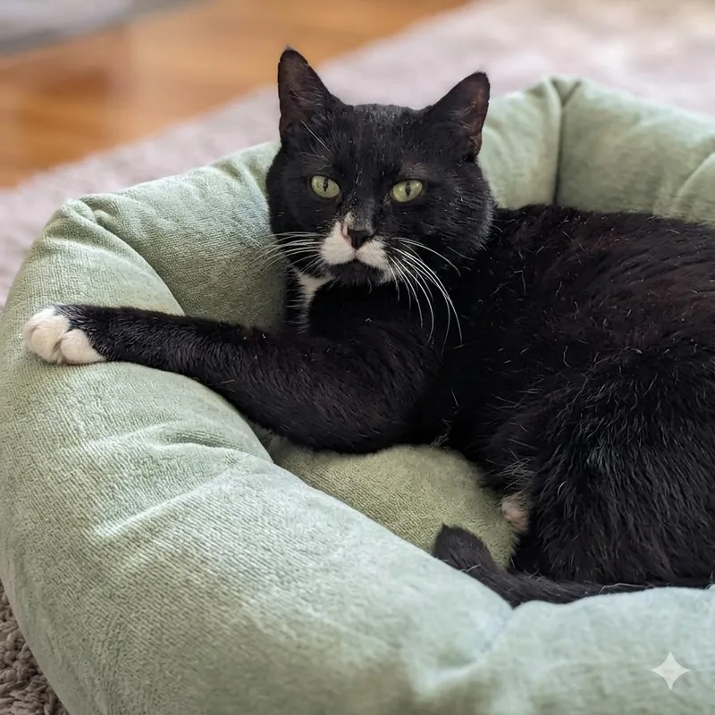 An adult medium-sized male Black & White / Tuxedo Tuxedo cat named Hook for adoption in Montclair, NJ