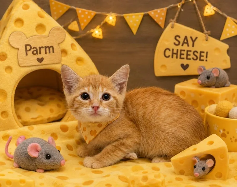 A baby small-sized male Domestic Short Hair cat named Parm for adoption in Washington Court House, OH