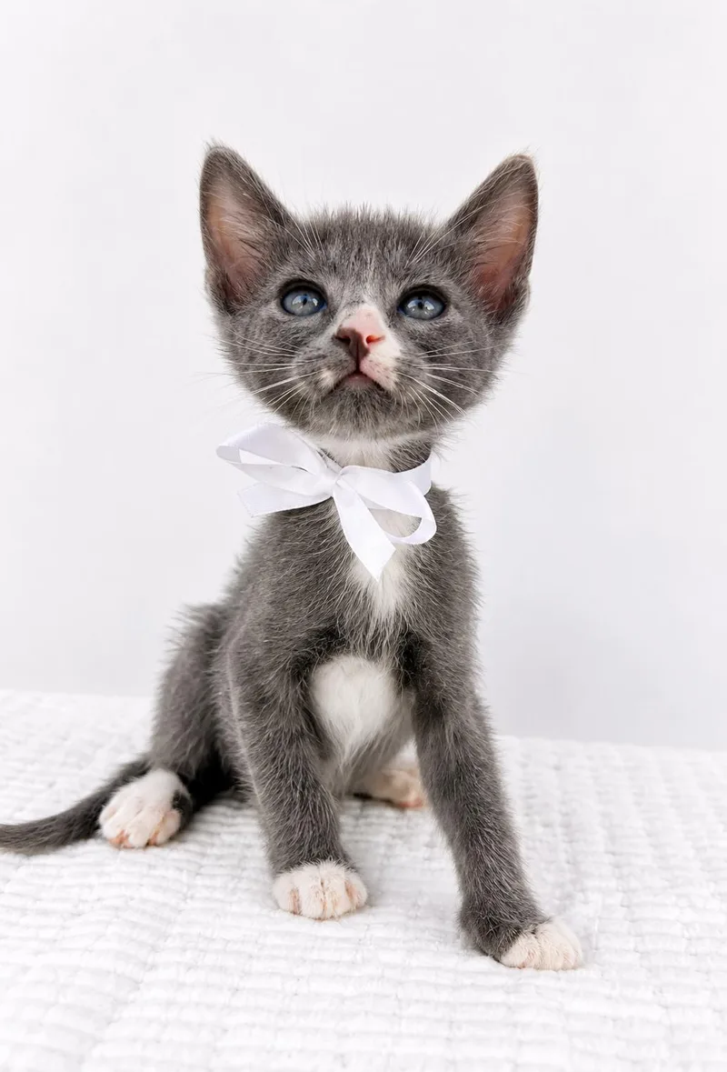 A baby small-sized male Domestic Short Hair cat named Pebble for adoption in Long Beach, CA