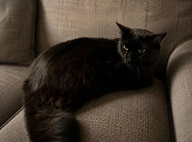 A senior medium-sized male Domestic Long Hair cat named Spooky Boo for adoption in Richland Hills, TX