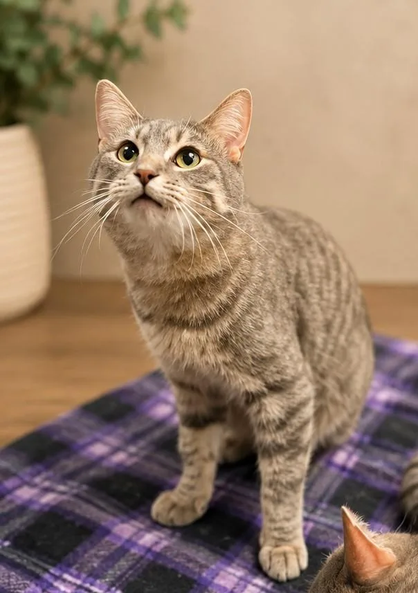 A young medium-sized male Tabby (Gray / Blue / Silver) Tabby cat named George for adoption in Greensburg, PA
