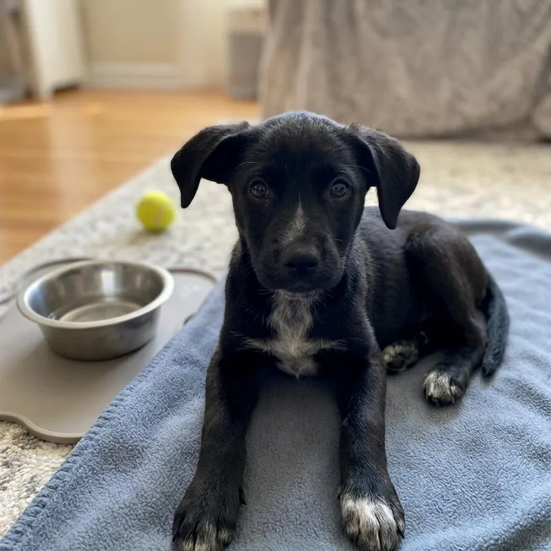 A baby medium-sized male Black Mixed Breed dog named Rocket for adoption in Jefferson city, TN
