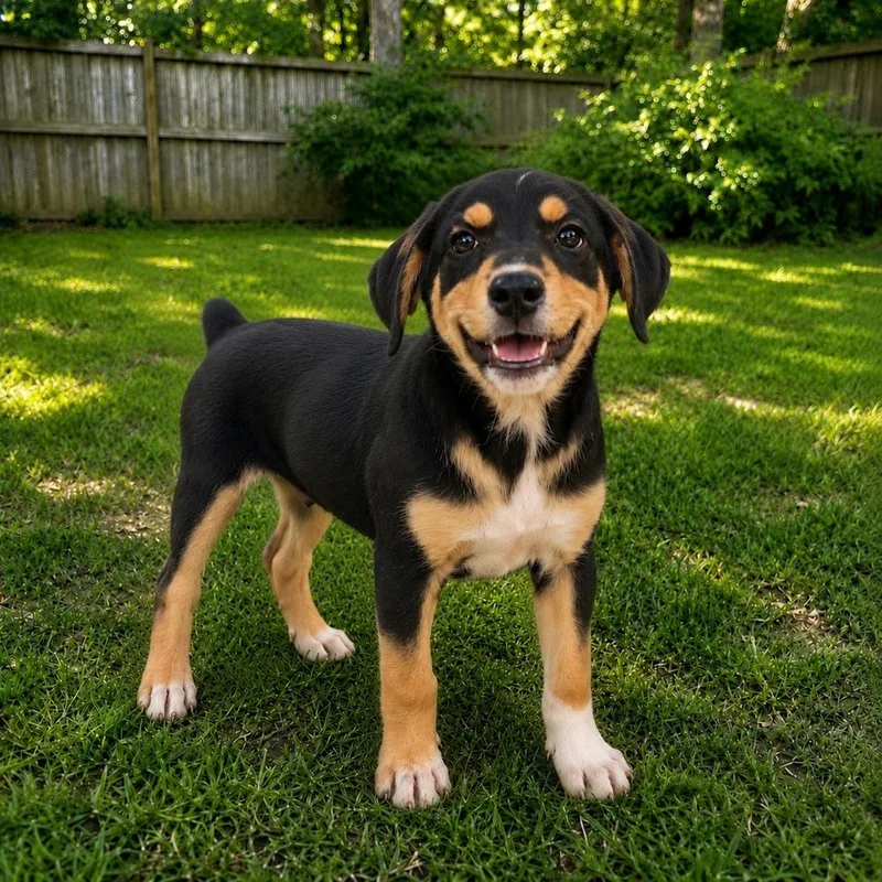 A baby medium-sized male Australian Shepherd dog named Pearidge  P pups for adoption in Horn Lake, MS