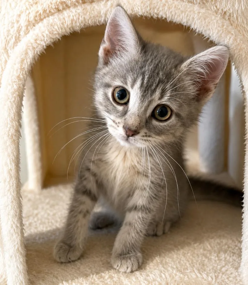 A baby small-sized female Domestic Short Hair cat named Bandita for adoption in Sebastian, FL