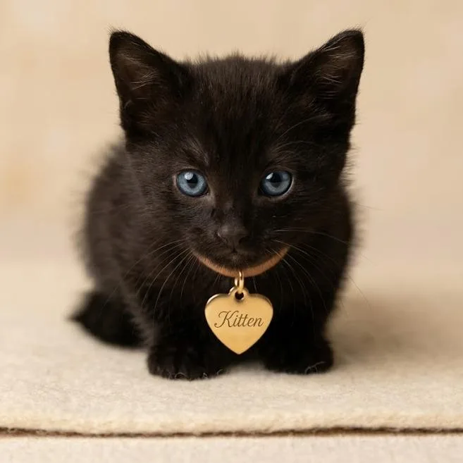 A baby small-sized male Black Domestic Short Hair cat named Ding Dong for adoption in Hannibal, MO