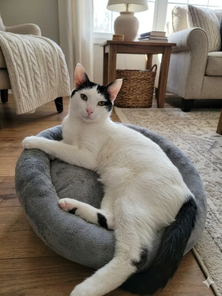 An adult medium-sized male Domestic Short Hair cat named Charlie Bean for adoption in San Pedro, CA