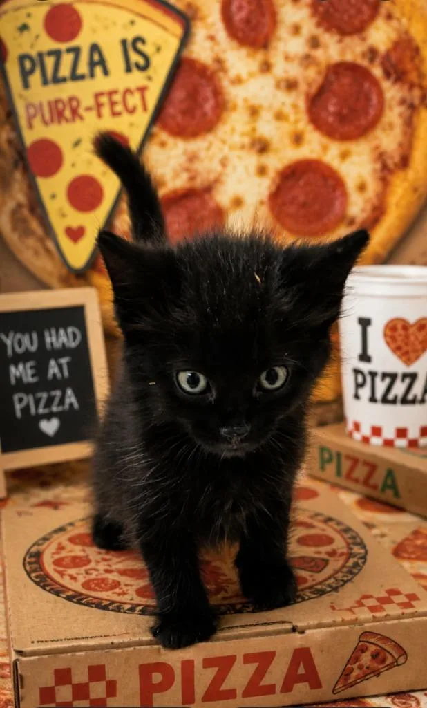 A baby small-sized male Domestic Medium Hair cat named Marinara for adoption in Washington Court House, OH