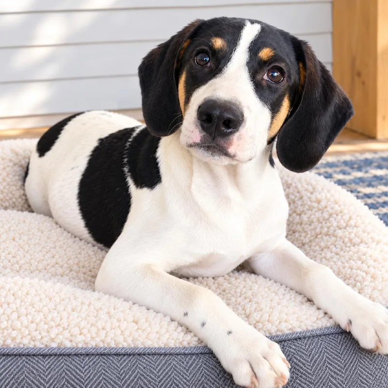 A baby small-sized male White / Cream Treeing Walker Coonhound dog named CT Lancer for adoption in Stormville, NY
