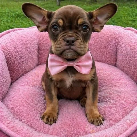 A baby small-sized female Bicolor French Bulldog dog named Leanne for adoption in Crosby, TX