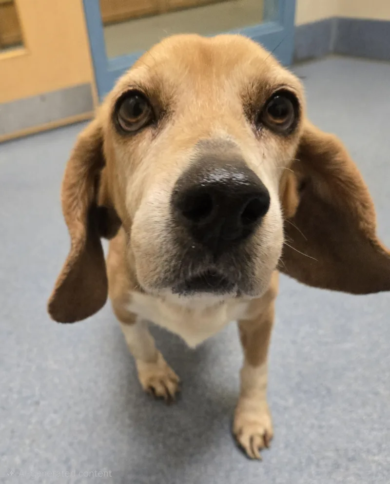 An adult small-sized female Beagle dog named Reba for adoption in Suffolk, VA