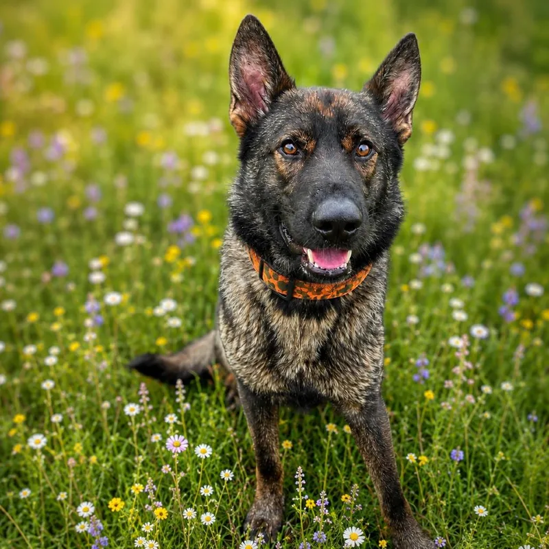 A young large-sized male Sable Shepherd dog named Trapper for adoption in Binghamton, NY