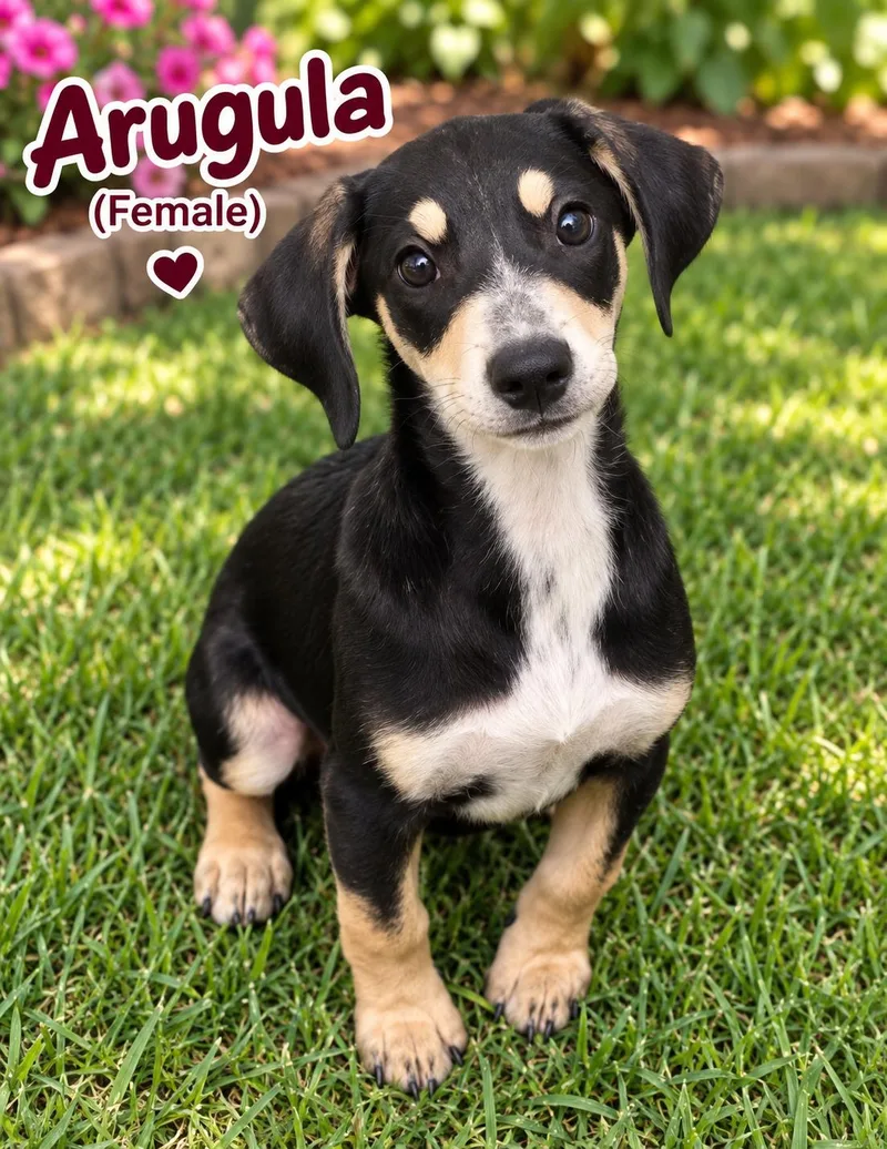 A young medium-sized female Hound dog named Arugula for adoption in Nashville, TN