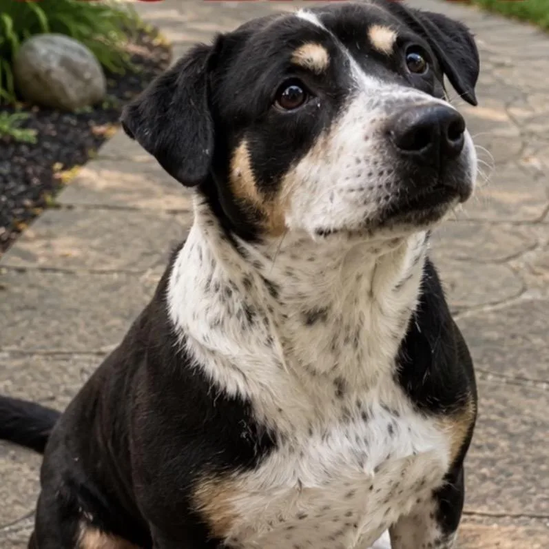 An adult large-sized female Black Mixed Breed dog named Lyric for adoption in Eureka Springs, AR