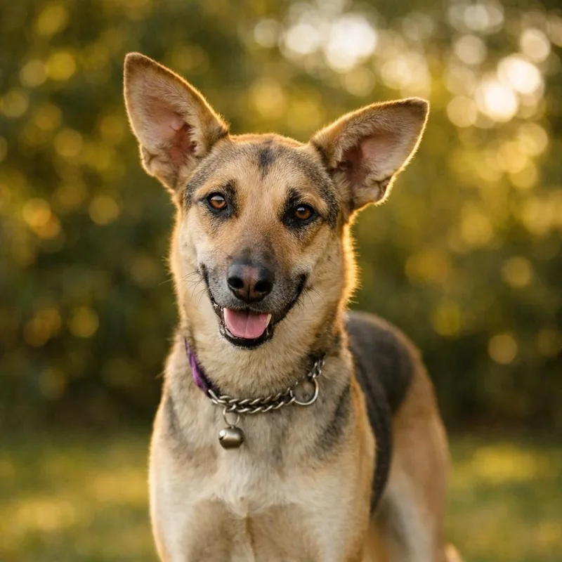 A young medium-sized female Shepherd dog named Lucy Goosey for adoption in Anza, CA