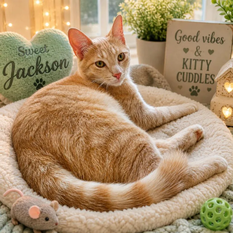An adult small-sized male Buff / Tan / Fawn Domestic Short Hair cat named Jackson for adoption in Waldorf, MD