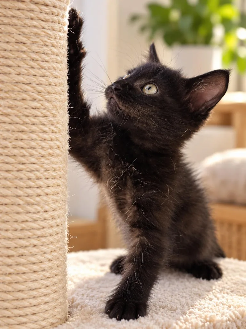 A baby medium-sized male Black Domestic Short Hair cat named Oso for adoption in Santa Cruz, CA