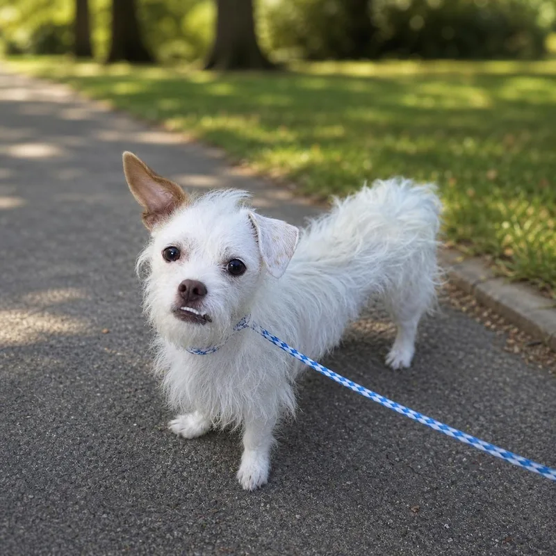 An adult small-sized male White / Cream Terrier dog named Louie for adoption in Las Vegas, NV