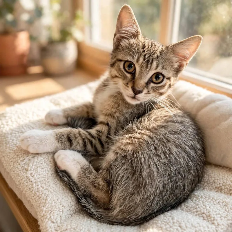 A baby small-sized male Domestic Short Hair cat named Ashton for adoption in Miami, FL