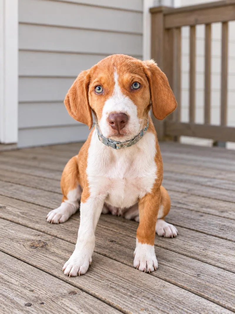 A baby small-sized male White / Cream Beagle dog named Tinker for adoption in Aquilla, TX