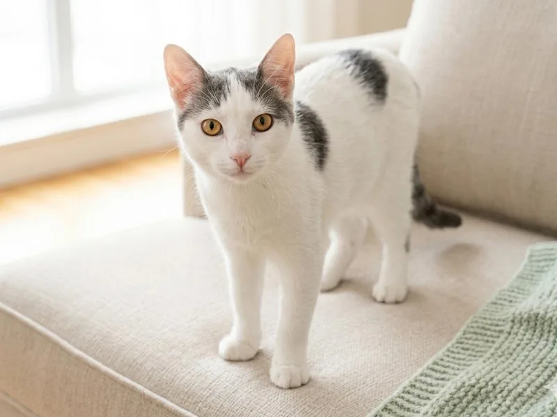 A baby medium-sized female Gray & White Domestic Short Hair cat named Dolly for adoption in Great Neck, NY