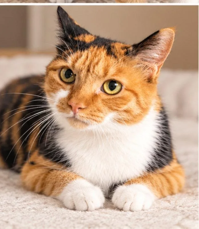A young medium-sized female Calico cat named Maple for adoption in Knoxville, TN