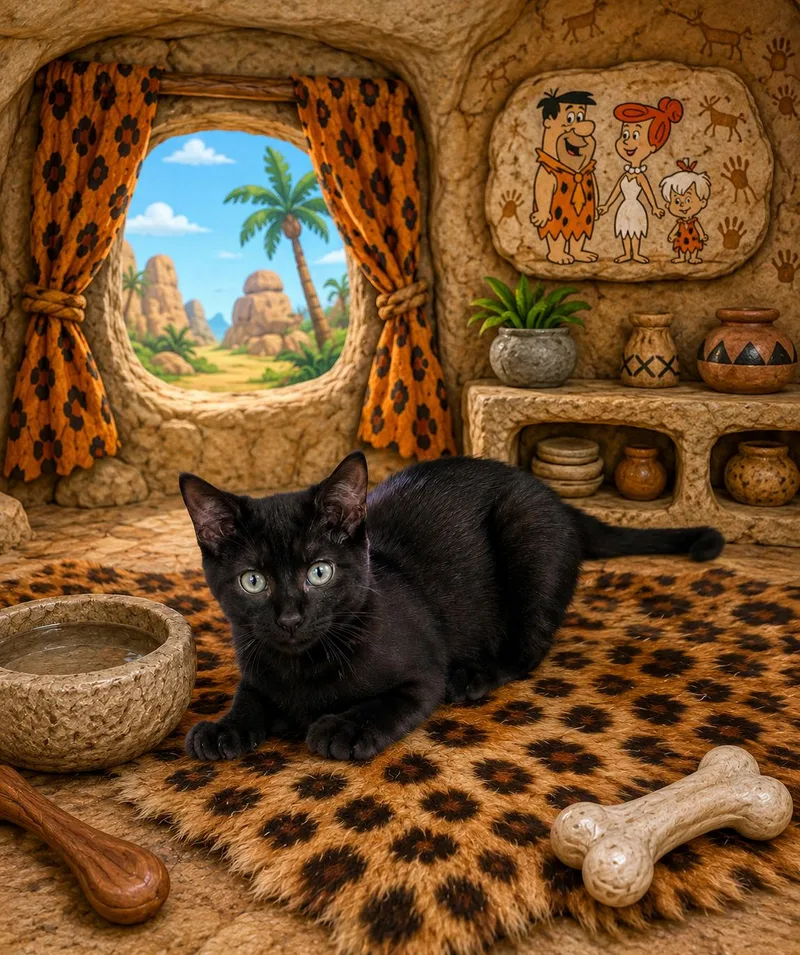 A baby medium-sized female Black Domestic Short Hair cat named Wilma for adoption in Pickerington, OH