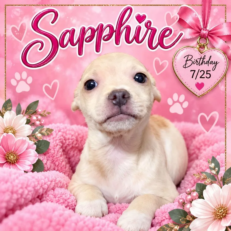 A baby small-sized female Chihuahua dog named Sapphire for adoption in Fort Worth, TX