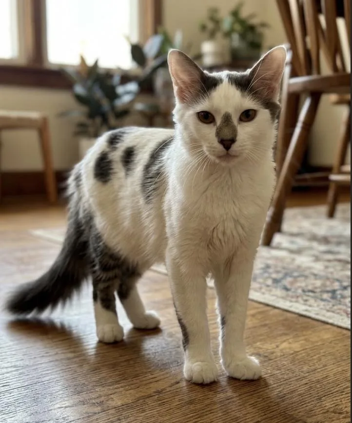 A young medium-sized male Domestic Medium Hair cat named Smudge for adoption in Spring Branch, TX
