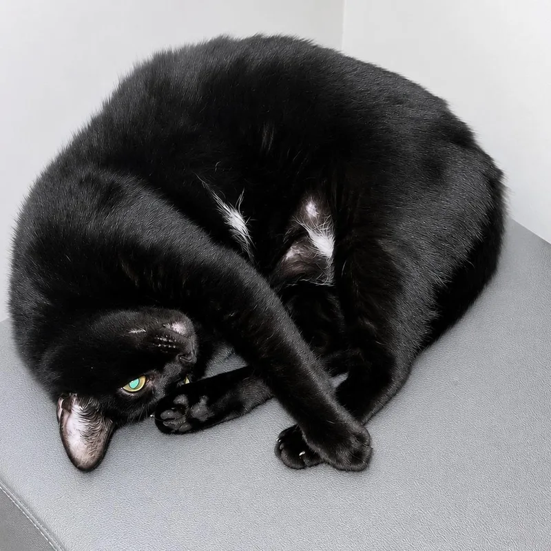 An adult small-sized female Black Domestic Short Hair cat named China Cat Sunflower for adoption in Boerne, TX