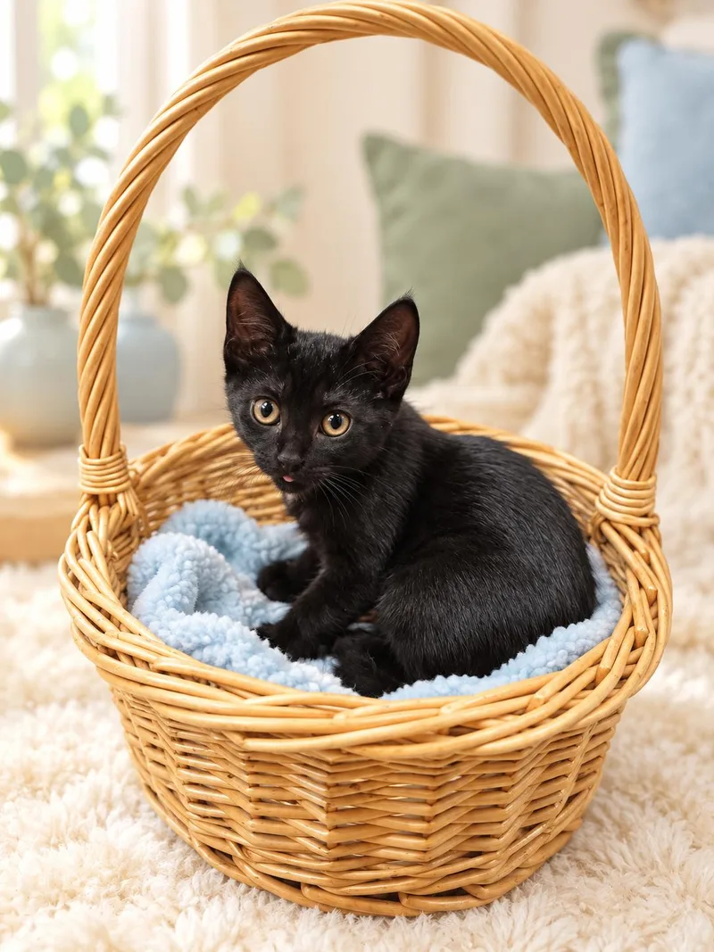 A young medium-sized male Black Domestic Short Hair cat named Lafayette for adoption in Joliet, IL