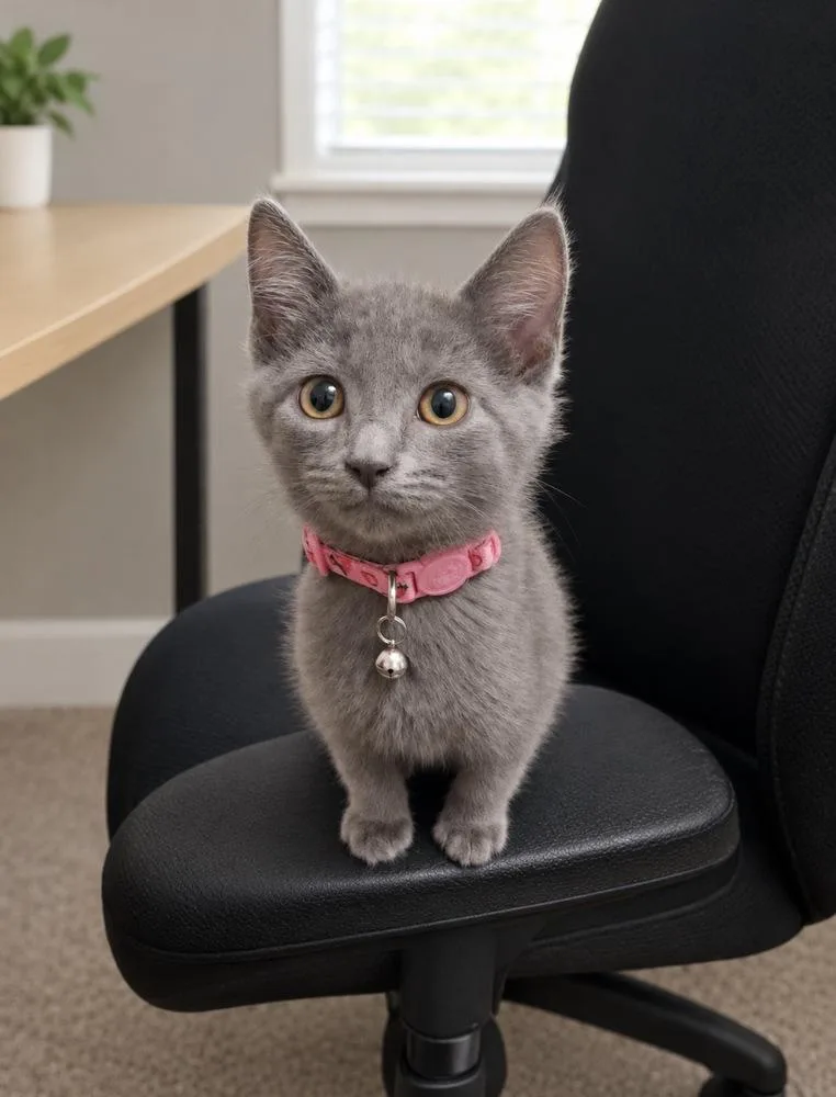A baby small-sized female Domestic Medium Hair cat named Reddi Whip for adoption in Virginia Beach, VA