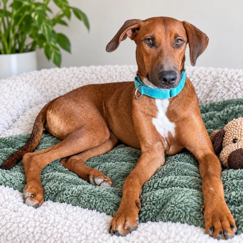 A young large-sized female Yellow / Tan / Blond / Fawn Rhodesian Ridgeback dog named Freya for adoption in Brownsville, TX