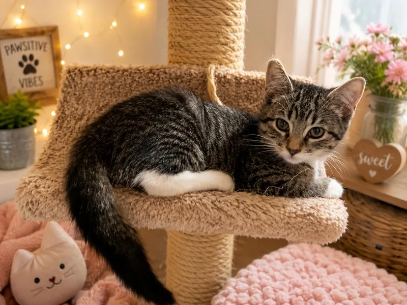 A baby medium-sized female White Domestic Short Hair cat named Mozzarella Sticks for adoption in Dublin, OH