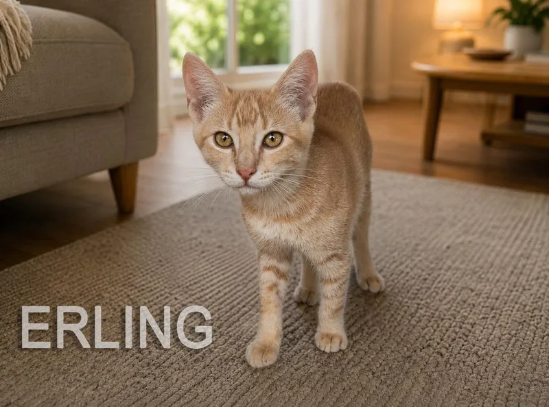 A baby small-sized male Domestic Short Hair cat named Erling for adoption in Hudson, NH