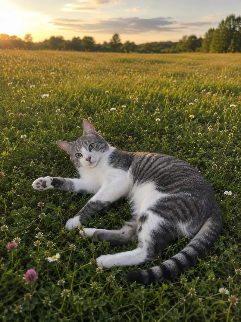 A young medium-sized male Domestic Short Hair cat named Cornelius Thong for adoption in Pottsboro, TX