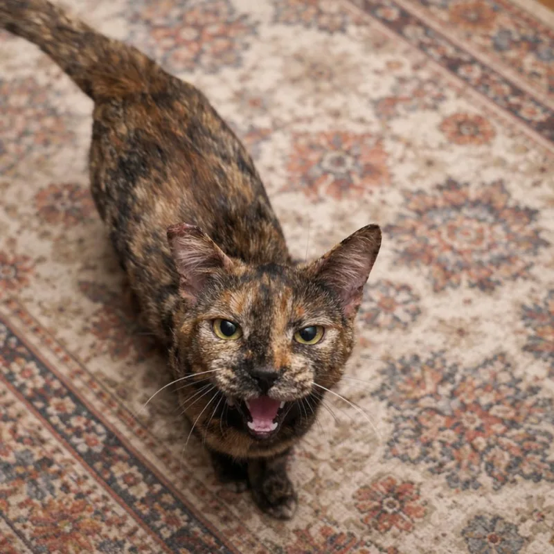 A young small-sized female Calico Domestic Short Hair cat named Clara for adoption in Hemet, CA